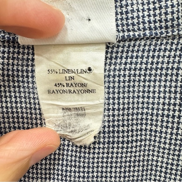 Eileen Fisher Vintage Linen Houndstooth Button Front sleeveless Shirt Dress Maxi - Picture 2 of 8